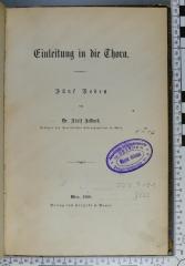222.7=31 JELL;H I 14 ; ;: Einleitung in die Thora : fünf Reden  (1866)