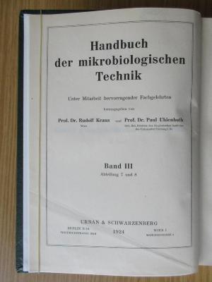 1 S 26-3 : Handbuch der mikrobiologischen Technik. Bd.3 (1924)