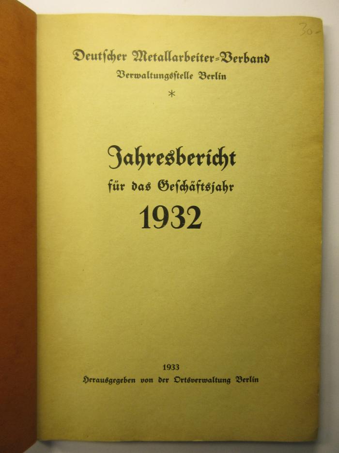 38/80/44057(7)-1932 : Jahresbericht für das Geschäftsjahr 1932
 (1933)