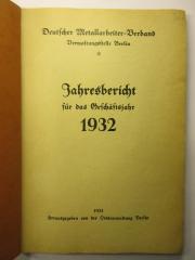 38/80/44057(7)-1932 : Jahresbericht für das Geschäftsjahr 1932
 (1933)