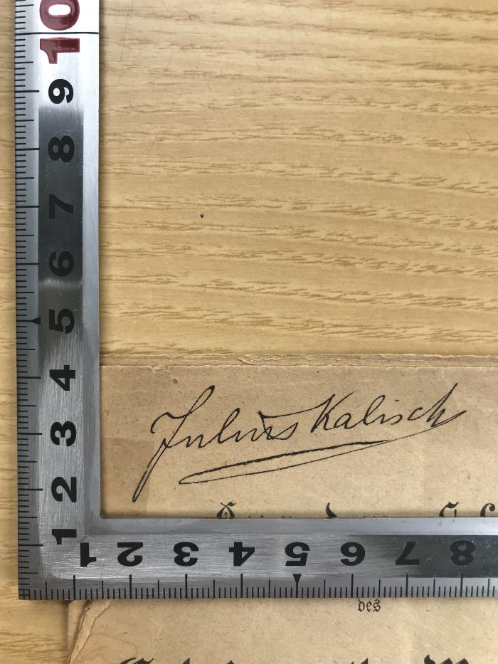 38/80/40653 (5) : Aus dem Leben des Geheimerath Wagener. Bekanntes und Unbekanntes in interessanten neuen Details. (um 1880);- (Kalisch, Julius), Von Hand: Name; 'Julius Kalisch'. 