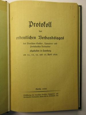 38/80/44064(5)-1926 : Protokoll des ordentlichen Verbandstages (1926)