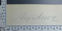 - (Menz, Aug.), Von Hand: Name; 'Aug. Menz.'. 