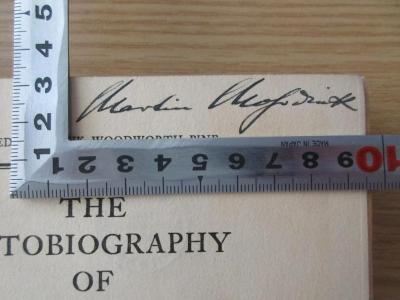 2 F 726 : The autobiography of Benjamin Franklin (1916);- (Moschnick[?], Martin), Von Hand: Autogramm; 'Martin Moschnick[?]'. 