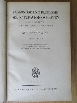 1 S 24&lt;8&gt; : Ergebnisse und Probleme der Naturwissenschaften : Eine Einführung in die heutige Naturphilosophie (1944)
