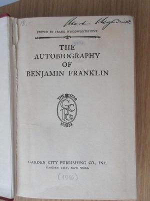 2 F 726 : The autobiography of Benjamin Franklin (1916)