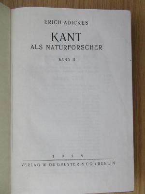 2 G 82-1-2 : Kant als Naturforscher. Bd. 1-2 (1924-25)