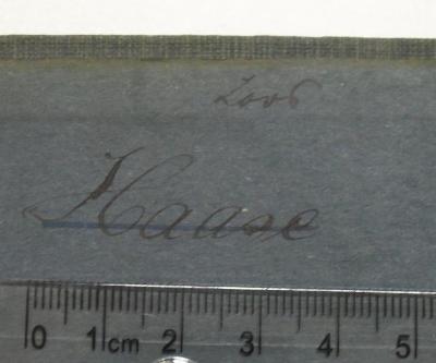 - (Haase, Ludolf), Von Hand: Name; 'Lovs [?] Haase'. 