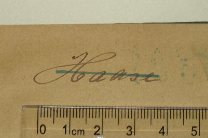 - (Haase, Ludolf), Von Hand: Name; 'Haase'. 