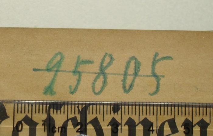 - (NSDAP-Gauarchiv und -museum Südhannover-Braunschweig), Von Hand: Signatur; '25805'. 