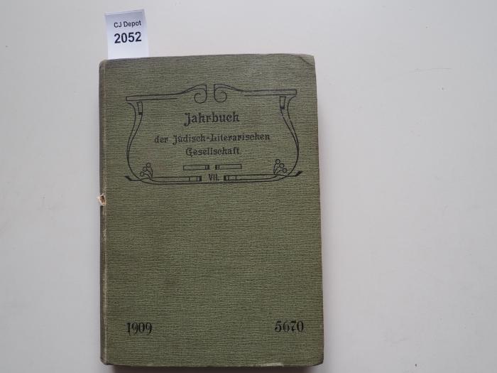  Jahrbuch der Jüdisch-Literarischen Gesellschaft. 1909-5670. (1910)