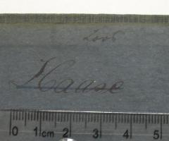 - (Haase, Ludolf), Von Hand: Name; 'Lovs [?] Haase'. 