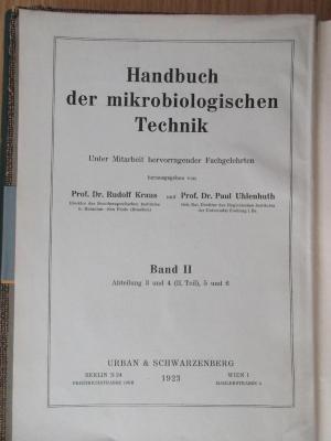 1 S 26-2 : Handbuch der mikrobiologischen Technik. Bd. 2 (1923)
