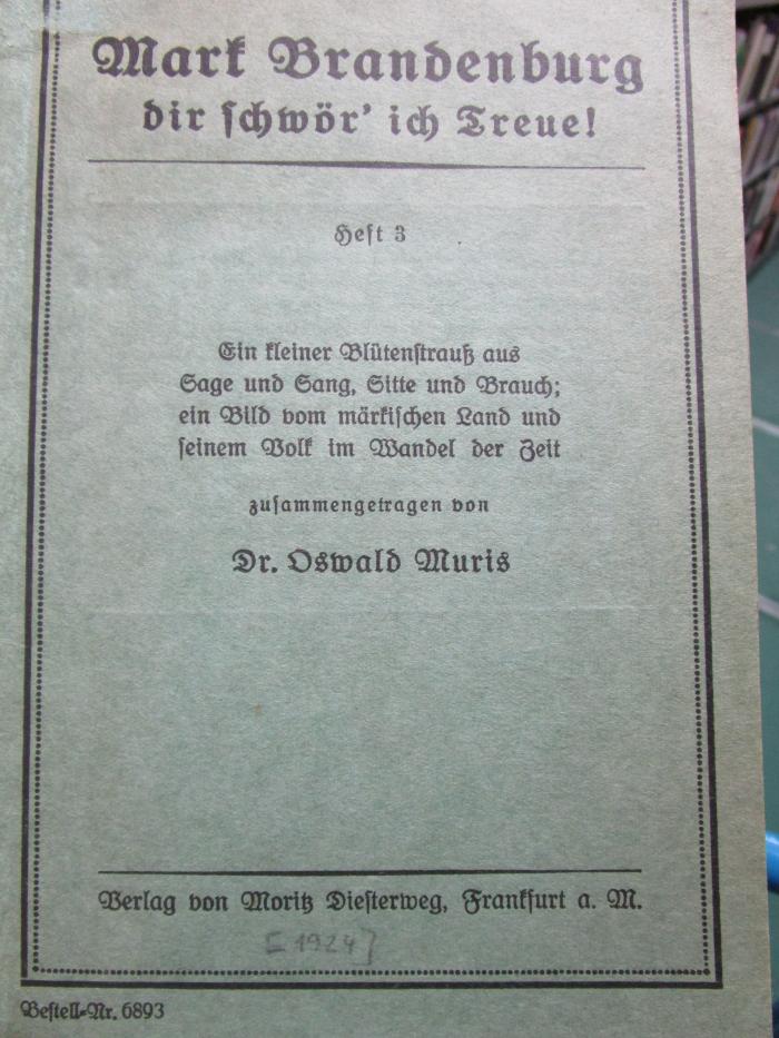 Bk 1355 3: Mark Brandenburg dir schwör' ich Treue! ([1924])