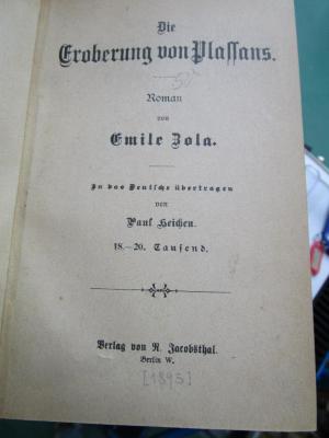Ct 2244: Die Eroberung von Palassans : Roman (1895)