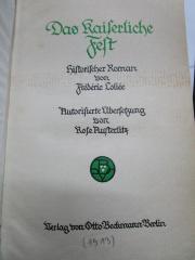 Ct 2173: Das kaiserliche Fest : historischer Roman (1913)