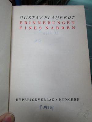 Ct 1326 b 2.Ex.: Erinnerungen eines Narren ([1920])