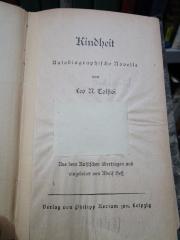 Cu 1211: Kindheit : Autobiographische Novelle (1947)