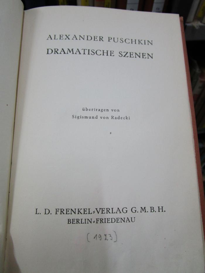 Cu 1186 2.Ex.: Dramatische Szenen (1923)