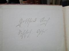 - (Koch, Gottfried), Von Hand: Autogramm, Name, Berufsangabe/Titel/Branche; 'Gottfried Koch
Ressof. Offzr.'. 
