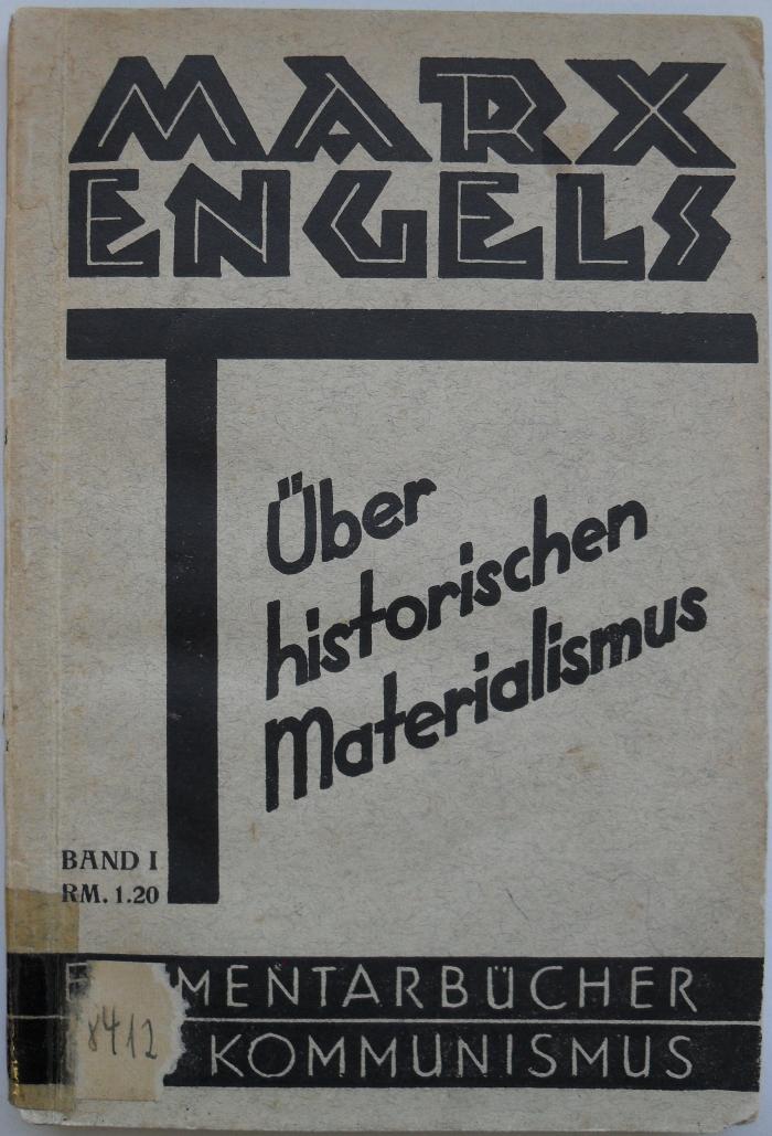 T 3563  : Über den historischen Materialismus (Ein Quellenbuch) (1930)