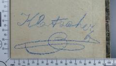 - (Klatscher), Von Hand: Exlibris, Name; 'Klatscher [?] / Klosterberg [?]'. 