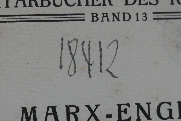 - (NSDAP-Gauarchiv und -museum Südhannover-Braunschweig), Von Hand: Signatur; '18412'. 