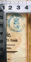 - (Fürstlich-Stolberg-Wernigerödische Bibliothek), Stempel: Name, Wappen, Ortsangabe; 'Gräfl. Stolbergische Bibliothek z. Wernigerode '.  (Prototyp)