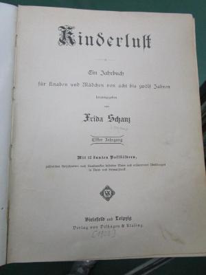 Cw 645 11: Kinderlust : Ein Jahrbuch für Knaben und Mädchen von acht bis zwölf Jahren (1905)