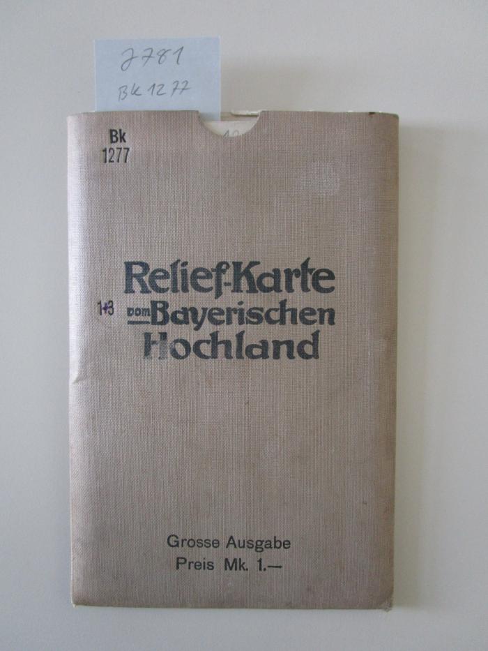 Bk 1277: Relief-Karte vom Bayerischen Hochland (1908)