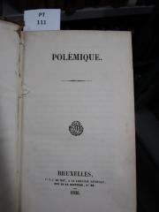  Œuvres complètes de M. le Vicomte de Chateaubriand.  Polémique. (1835)