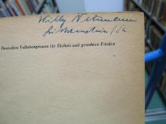 - (Netmann, Willy), Von Hand: Autogramm, Name, Ortsangabe; 'Willy Netmann
Lichtenstein/Sa.'. 