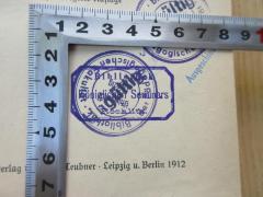 - (Bibliothek des Königlichen Seminars Rochlitz), Stempel: Name, Ortsangabe; 'Bibliothek des königlichen Seminars Rochlitz'. 