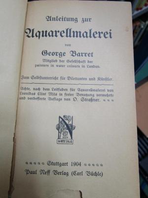 Dg 337: Anleitung zur Aquarellmalerei (1904)