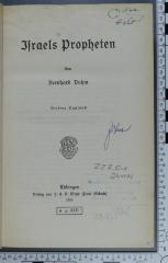 223.01 DUHM : Israels Propheten (1916)