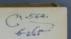 - (Block, J.), Von Hand: Nummer; 'C. [?] 563.
č. 265'. 