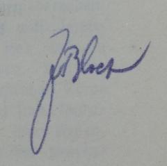 - (Block, J.), Von Hand: Name; 'J Block [Bloch?]'. 
