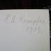 - (Kempfer, H. A.), Von Hand: Autogramm, Name, Datum; 'H. A. Kempfer, 1919.'. 