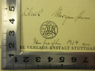 - (Morgenstern, Friedrich Wilhelm Ernst Claus ), Von Hand: Datum; 'Claus Morgenstern
Weihnachten  1939 (...)
'. 