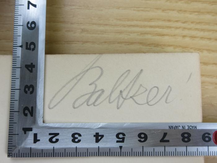 PE 0811 B/36/2 (ausgesondert) : Siebzehn Jahre im Kampf um die Schulreform (1906);-, Von Hand: Name; '[Baltzer!?]'
