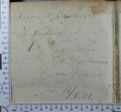 - (Lazarus, Salomon), Von Hand: Widmung; 'Salomon Lazarus.
Düsseldorf.
von seinem
l. Großvater
zum Geschenk
den18/8.81.'. 