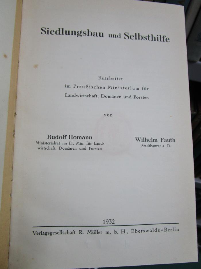 Gd 101 2. Ex.: Siedlungsbau und Selbsthilfe (1932)