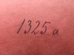 - (Cosman Werner Bibliothek), Stempel: Signatur; '1325 a'. 