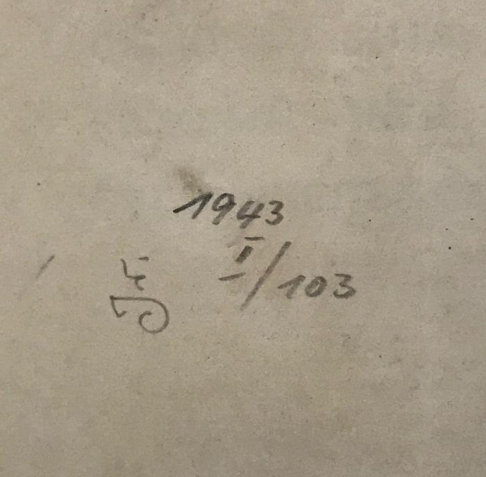 ausgesondert : Корневая система у однольтнихь культурныхь растенiй (1909);- (Müller, Amandus (Buchbinder)), Von Hand: Buchbinder; 'Jr. 1943 
I/103 '. 