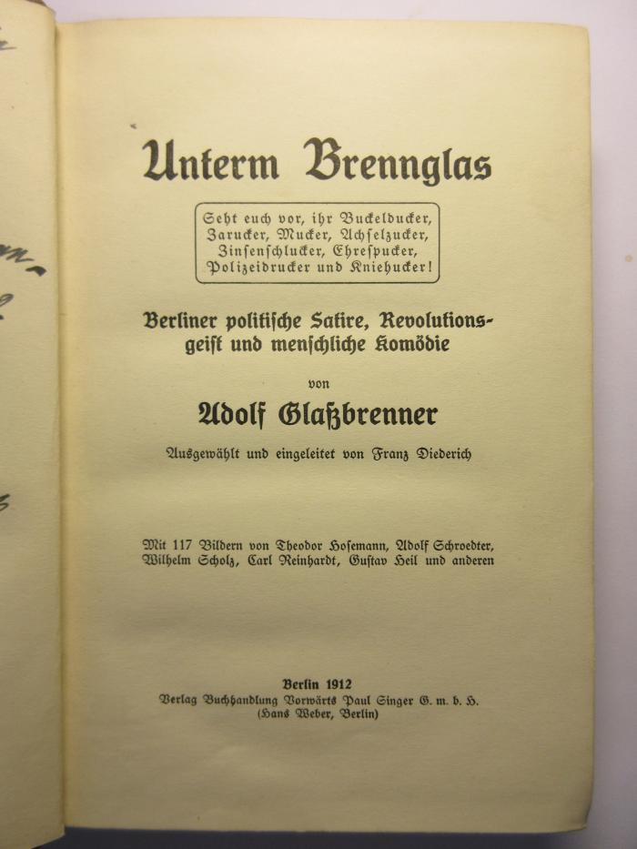 38/80/40198(2) : Unterm Brennglas (1921)