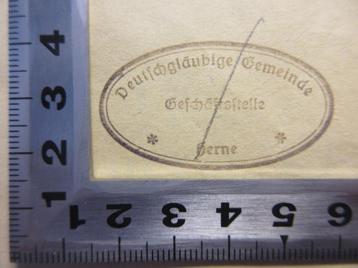 -, Stempel: Berufsangabe/Titel/Branche; 'Deutschgläubige Gemeinde
Geschäftstelle 
Herne'