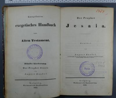 223.5 KNOB;Dd 5;D 47 ;; ;;: Der Prophet Jesaja (1843)
