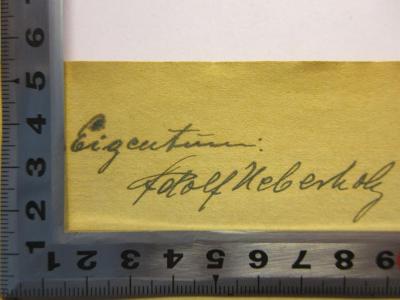 - (Keberholz, Adolf), Von Hand: Name; 'Eigentum:
Adolf Keberholz'. 