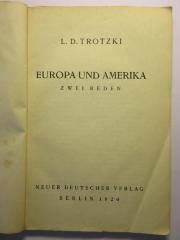 38/80/40210(6) : Europa und Amerika
Zwei Reden (1926)