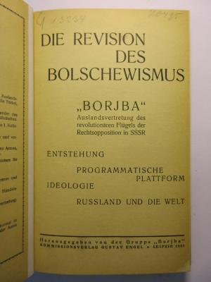 38/80/40175(0) : Die Revision des Bolschewismus (1931)